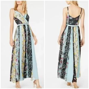INC International Concepts Sleeveless Patchwork Floral Multi-Color Maxi Dress